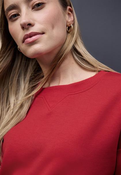 Shirt mit Ripp-Detail racing red mel.