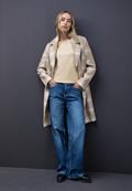 Shirt mit Ripp-Detail sanded beige mel.