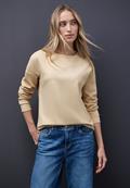 Shirt mit Ripp-Detail sanded beige mel.