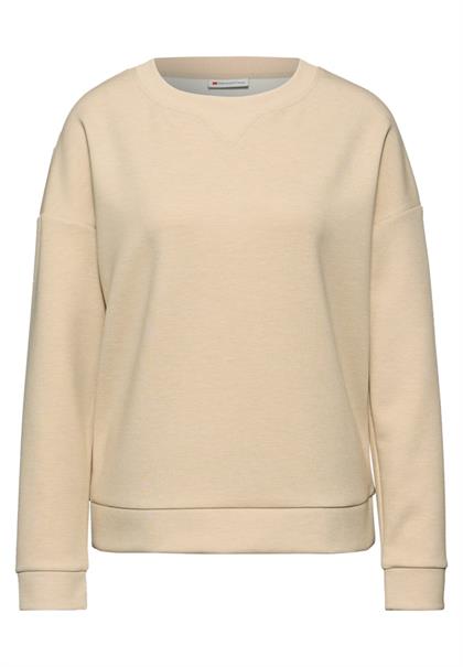 Shirt mit Ripp-Detail sanded beige mel.