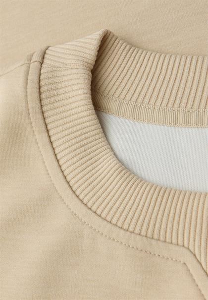 Shirt mit Ripp-Detail sanded beige mel.