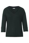 Shirt mit Rippausschnitt deep clary mint