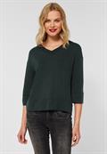 Shirt mit Rippausschnitt deep clary mint