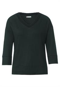 Shirt mit Rippausschnitt deep clary mint