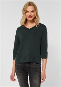 Shirt mit Rippausschnitt deep clary mint