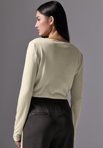 Shirt mit Rippenstruktur cloud cream mel.