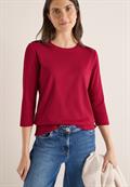 Shirt mit Rippstruktur beaujolais red
