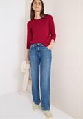 Shirt mit Rippstruktur beaujolais red
