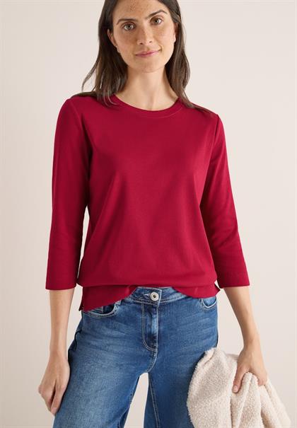 Shirt mit Rippstruktur beaujolais red