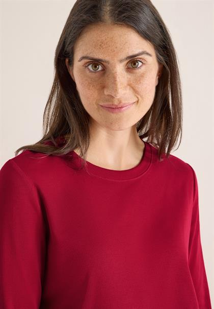 Shirt mit Rippstruktur beaujolais red