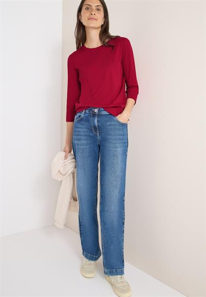Shirt mit Rippstruktur beaujolais red