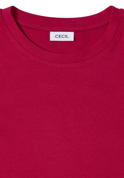 Shirt mit Rippstruktur beaujolais red