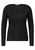 Shirt mit Rippstruktur black