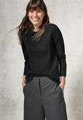 Shirt mit Rippstruktur black
