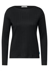 Shirt mit Rippstruktur black