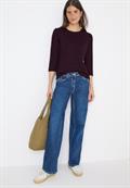 Shirt mit Rippstruktur eggplant red