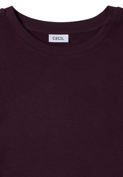 Shirt mit Rippstruktur eggplant red