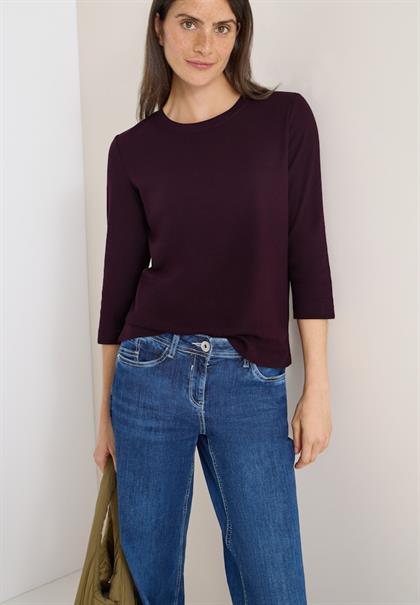 Shirt mit Rippstruktur eggplant red