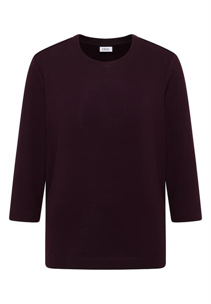 Shirt mit Rippstruktur eggplant red