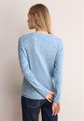 Shirt mit Rippstruktur light blue melange