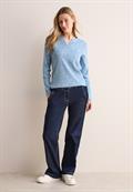 Shirt mit Rippstruktur light blue melange