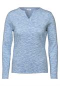 Shirt mit Rippstruktur light blue melange