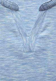 Shirt mit Rippstruktur light blue melange