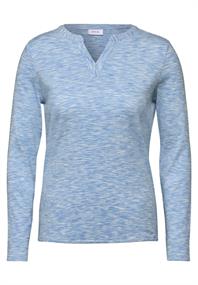 Shirt mit Rippstruktur light blue melange