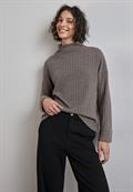 Shirt mit Rippstruktur morel brown mel.