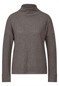 Shirt mit Rippstruktur morel brown mel.