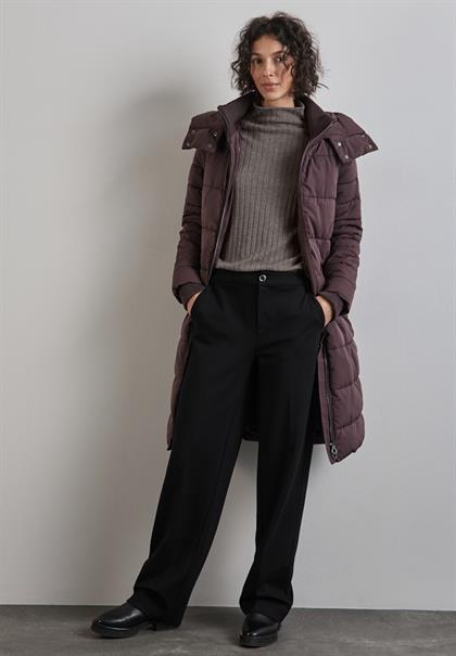 Shirt mit Rippstruktur morel brown mel.
