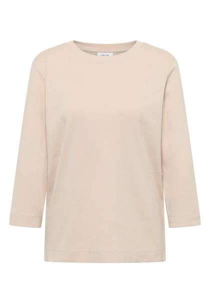Shirt mit Rippstruktur oat milk beige