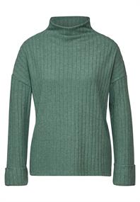 Shirt mit Rippstruktur sunlit green mel.