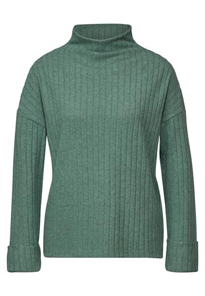 Shirt mit Rippstruktur sunlit green mel.