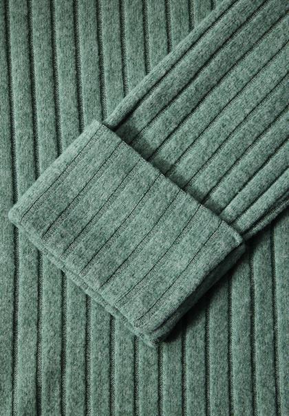 Shirt mit Rippstruktur sunlit green mel.