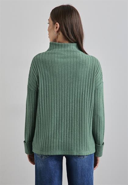Shirt mit Rippstruktur sunlit green mel.