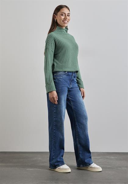 Shirt mit Rippstruktur sunlit green mel.