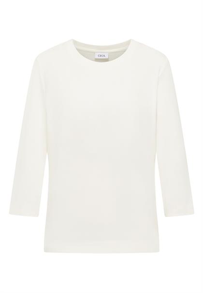Shirt mit Rippstruktur vanilla white