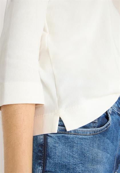 Shirt mit Rippstruktur vanilla white