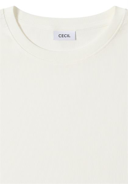 Shirt mit Rippstruktur vanilla white