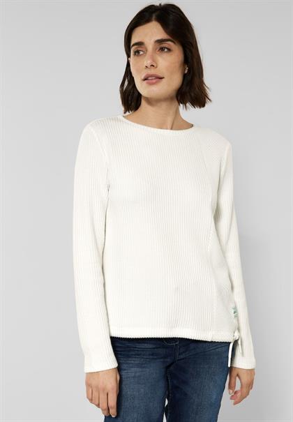 Shirt mit Rippstruktur vanilla white