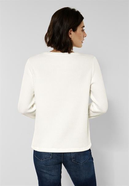 Shirt mit Rippstruktur vanilla white