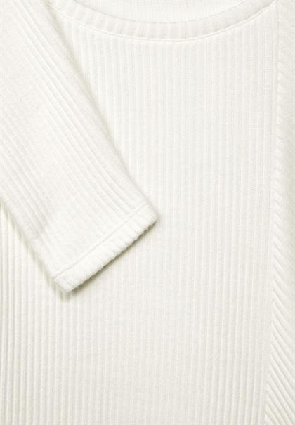 Shirt mit Rippstruktur vanilla white