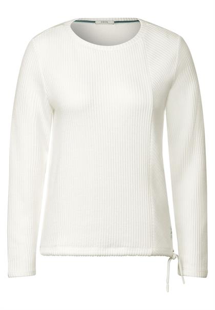 Shirt mit Rippstruktur vanilla white