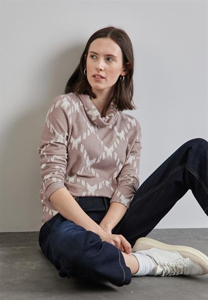 Shirt mit Rollkragen light mocha beige