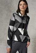 Shirt mit Schalkragen black melange