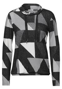 Shirt mit Schalkragen black melange