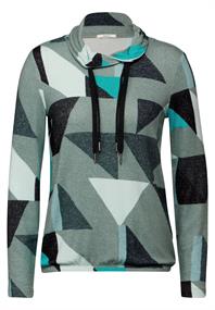Shirt mit Schalkragen glaced green melange