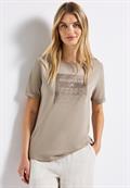 Shirt mit Schimmer-Print tumbled beige