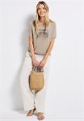 Shirt mit Schimmer-Print tumbled beige